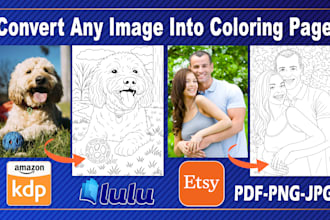 convert any photo, story book pages images into coloring book pages
