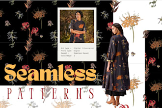 design seamless pattern and engineered textile print designs
