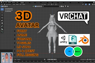 vrchat avatar vroid 3d model vr furry avatar anime nsfw vr character vrc avatar