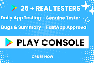 provide real 12 testers or 20 testers for google play console closed testing