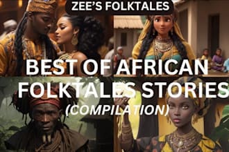 create ai generated african and asian folktale story for youtube video