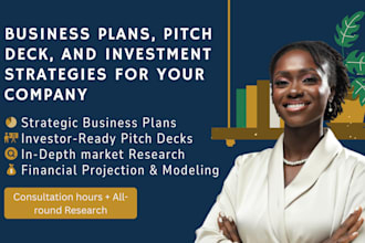 build investor ready pitchdeck, strategic business plan, secure funding