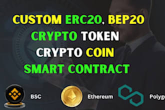 create solana meme coin, spl token, erc20 token, bep20 token with smart contract