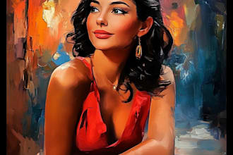 create realistic digital oil painting portrait as a gift