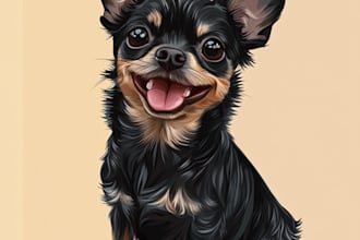 create a cute disney style pet portrait