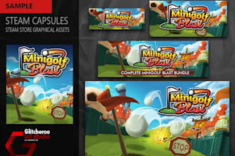 steam capsule game art banner design steam game poster website ui, concept art