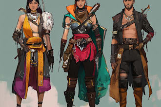 design stylized character concept art and illustration