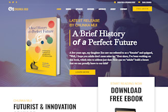 design ebook website author website ebook landing page to sell your books online