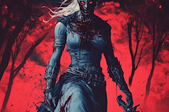 create a fantasy horror character art or dark art