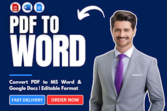 convert PDF to word or google docs and provide typing services