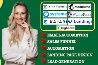 do clickfunnels landingi ghl mailchimp wordpress systeme io kajabi sales funnel