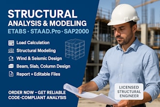 etabs sap2000 staad structural analysis modeling load calculation report design