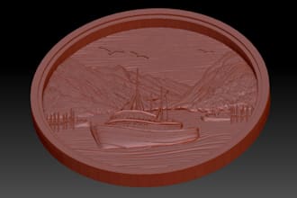 do 3d printing coin model 3d bas relief cnc medallion pendant design in zbrush