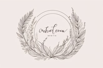 design hand drawn minimalist feminine boho botanical logo