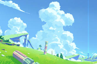 do genshin impact style background art