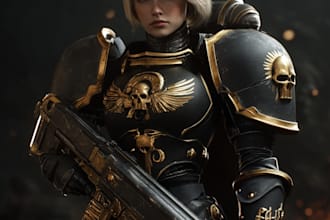 draw a warhammer 40k character art for you