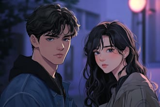 draw manga comic webtoon anime story for you