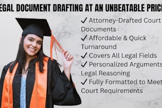 expertly write lawsuit complaints, petitions, motions and their responses