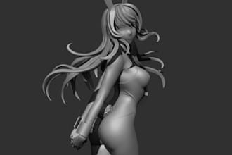 remake 3d girl figure character, 3d toy design modeling,stl anime for 3d print