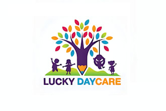design daycare, childcare, babyshop, school and kids logo