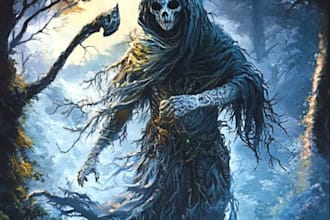 create a fantasy horror character art or dark art