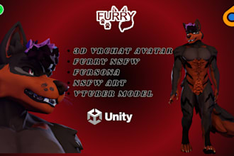 create a unique, custom 3d vrchat avatar, furry fursona, vtuber, or pngtuber