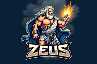 make unique zeus thunder muscle logo with express delivery