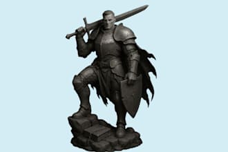 sculpt 3d model, 3d character with zbrush for 3d printing
