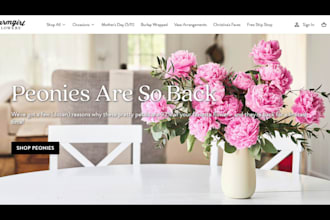 build luxury flower shopify store wedding flower website, bouquet, florist store