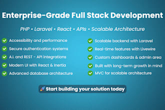 develop scalable web apps using laravel, react, and apis
