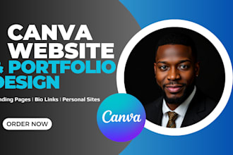 design stunning canva landing page, portfolio or website
