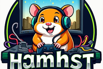 design high quality esport hamster gaming mascot logo with free source file