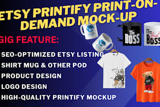 design etsy printify mockup print on demand listing for shirt mug digitalproduct