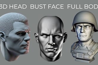 sculpt realistic 3d head 3d bust model statue 3d face model for 3d printing
