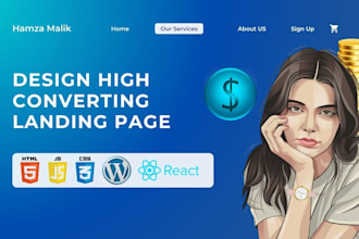 design an animated website, squeeze page or conversion focused landing page