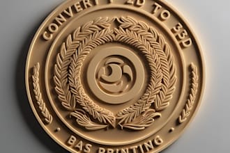 convert 2d to 3d logo 3d engraving 3d emblem 3d bas relief 3d printing
