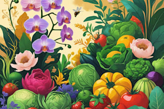 create your flowers fruits vegetable and botanical plants