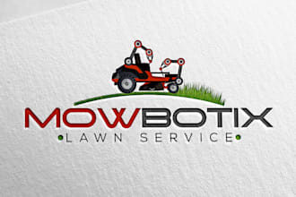 modern robotic lawn care company logo