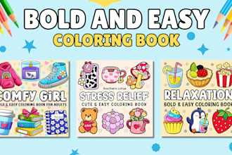 create a bold and easy coloring book for amazon KDP