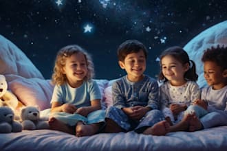 write and sing children song, nursery rhymes, lullaby and kids music