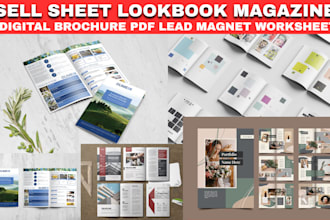 design sell sheet lookbook magazine digital brochure pdf lead magnet worksheet