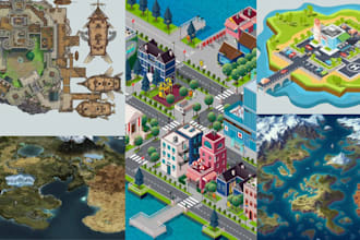 do vector map country map fantasy map cartography city map isometric map design