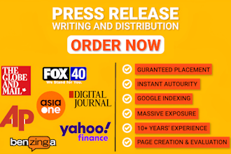do premium SEO press release and pr distribution or writting as media journalist