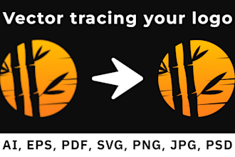 vector logo tracing for print and digital use, crisp and clear, fast delivery