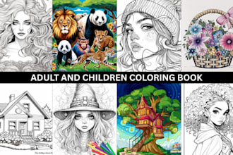 create coloring book cover design and activity book kdp