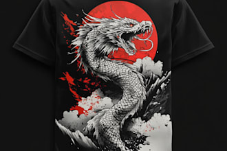 make a custom japanese style t shirt design, anime, jdm