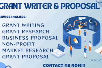 grant writing and submission, proposal, research, application, business plan