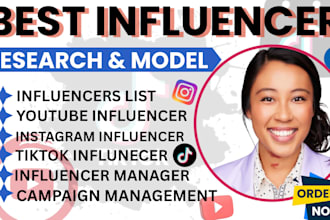 find best tiktok instagram youtube influencer list research and model