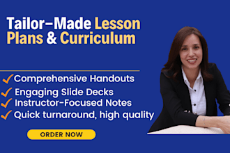 develop custom lesson plans, curriculum content, and worksheets