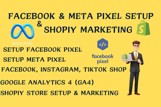 setup sync facebook pixel,tiktok meta pixel, conversion api ga4 on shopify store